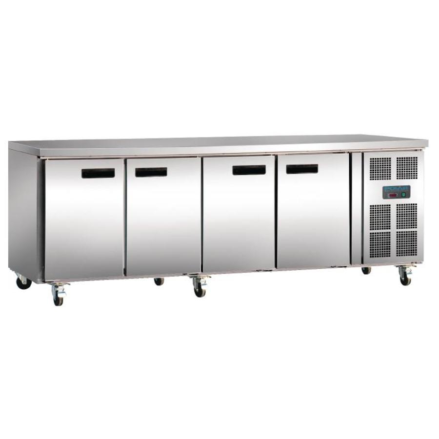 Kühlwerkbank | Edelstahl | 4-türig | 398L