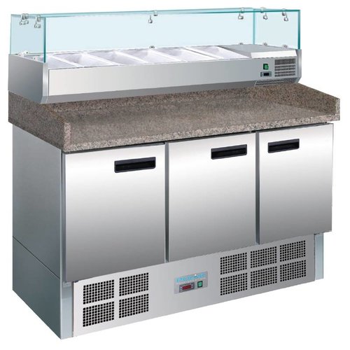  Polar Comptoir de préparation de pizzas/sandwichs réfrigéré Polar | 368 litres 