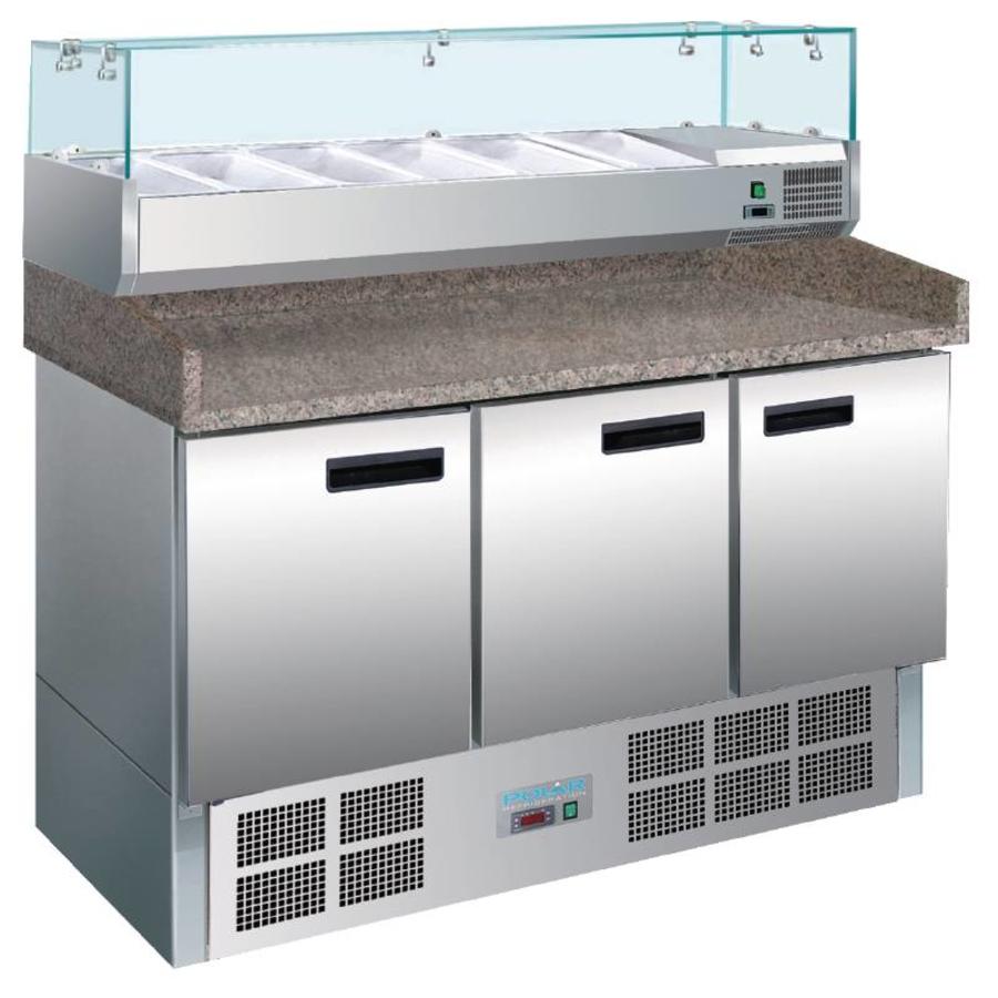 Comptoir de préparation de pizzas/sandwichs réfrigéré Polar | 368 litres
