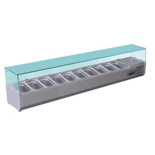  Polar Set-up refrigerated display case | 10 x GN 1/4 