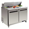 Polar Saladette mit Arbeitsplatte und Rollen | 2 Türen | 405L