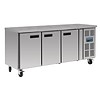 Polar Établi congélateur en acier inoxydable 3 portes | 417L | 230 V
