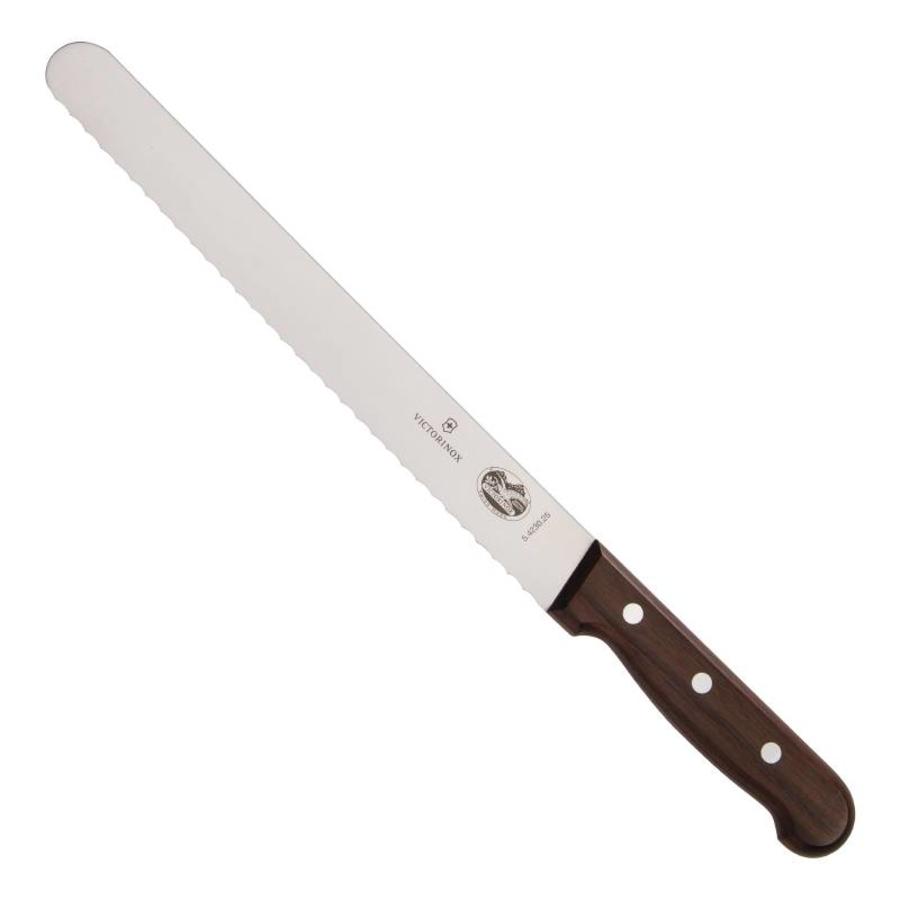 Schinkenmesser mit Wellenschliff aus Rosenholz | 25 cm