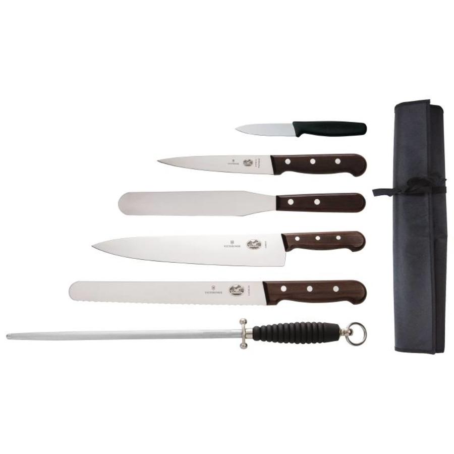 6-piece knife set Rosewood (chef's knife 25 cm)