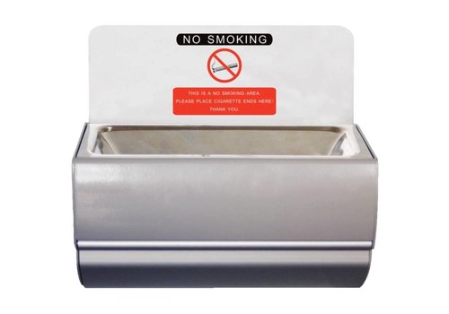  Bolero Cendrier mural en acier inoxydable | 100 (H) x 190 (L) x 100 (P) mm 