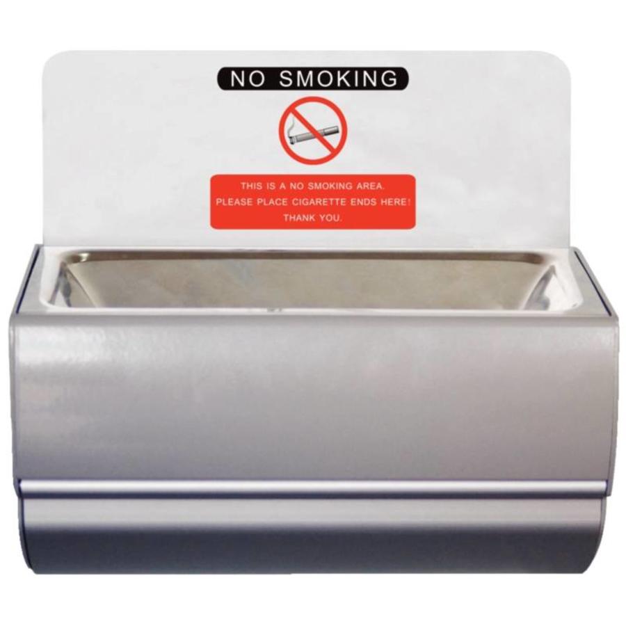 Stainless steel wall ashtray | 100 (H) x 190 (W) x 100 (D) mm