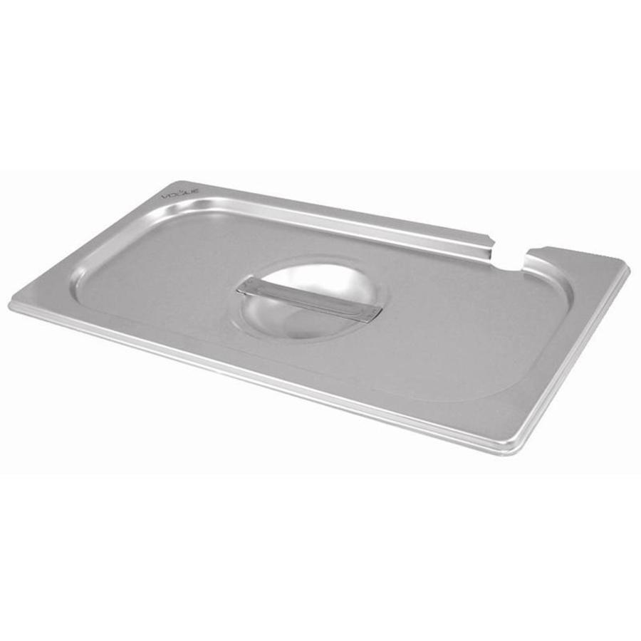 Stainless steel lid GN 1/2 with spoon recess