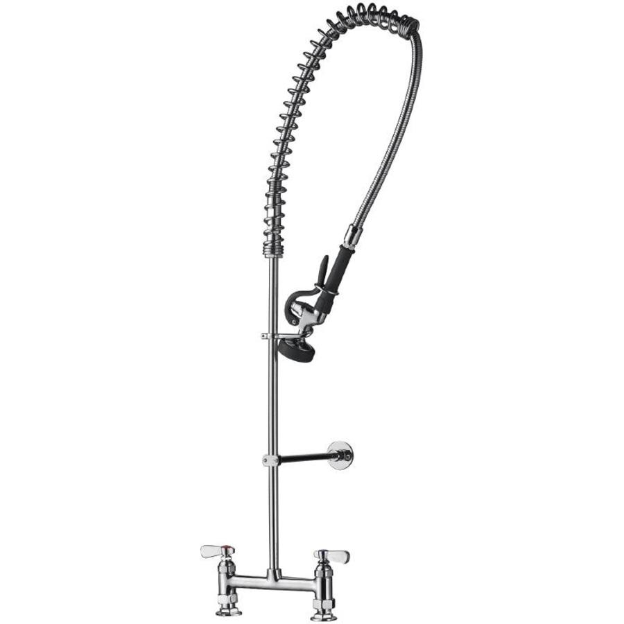Flexible Pre-Rinse Shower with Double Faucet