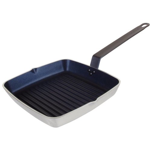  Vogue Quadratische gerippte Pfanne aus Metall | 24x24cm 