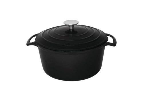  Vogue Plat à rôtir rond noir 4 litres | Ø23,5cm 