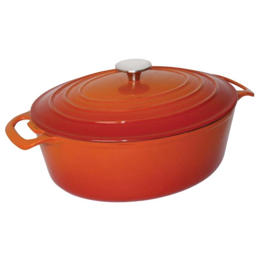Ovale Bratpfanne, Orange, 5 l | 24x30cm