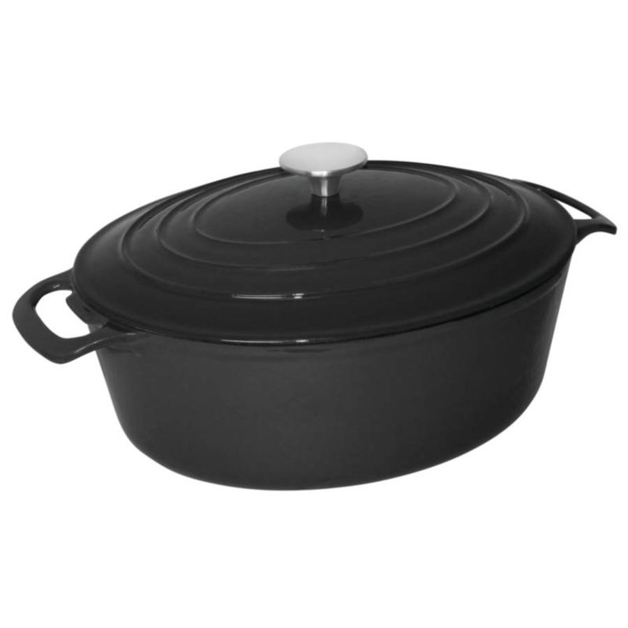 Ovale Bratpfanne | Schwarz | 6 Liter