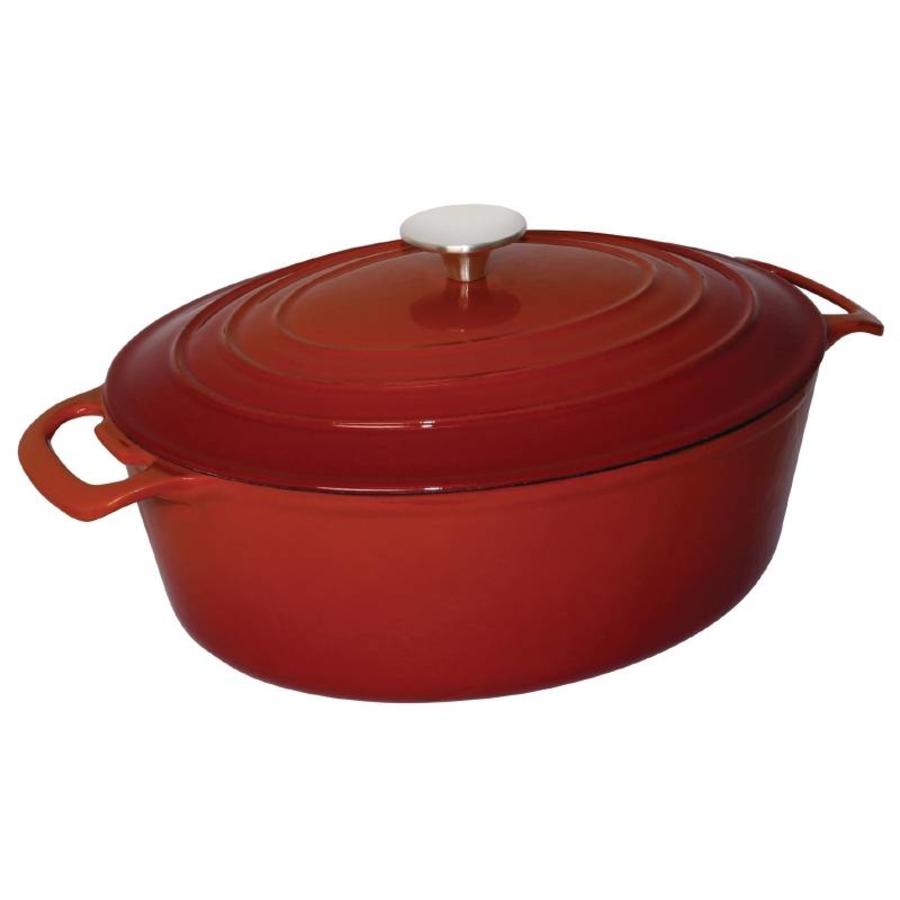 Ovale Bratpfanne rot | 6 Liter