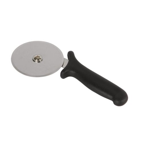  HorecaTraders RVS Pizza Wielsnijder Zwart | 10cm Blad 