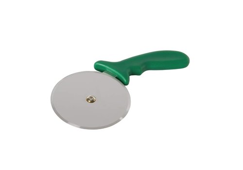  HorecaTraders Stainless Steel Pizza Wheel Cutter Green | 10 CM 