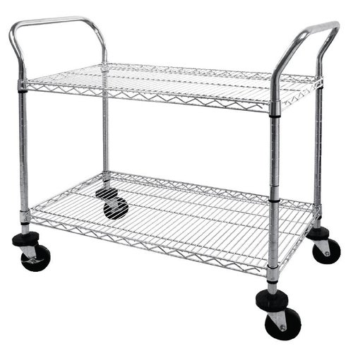  Vogue Chariot de service 2 plateaux perforés 96(h)x91x45cm 