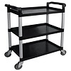 Vogue Black Plastic Serving Trolley | 3 Sheets | 96(h)x52x107 cm