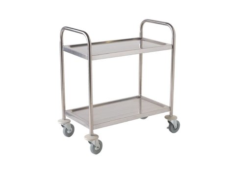  Vogue Stainless Steel Serving Trolley | 2 Sheets | 85(h)x81x45cm 