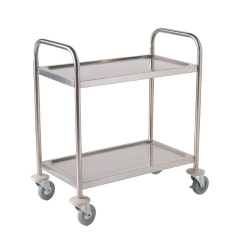  Vogue Stainless Steel Serving Trolley | 2 Sheets | 85(h)x81x45cm 