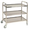Vogue Chariot de service professionnel en acier inoxydable | 3 feuilles | 85(h)x81x45 cm