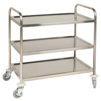 Chariot de service professionnel en acier inoxydable | 3 feuilles | 85(h)x81x45 cm