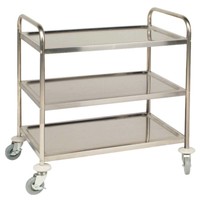 Professional Stainless Steel Serving Trolley | 3 Sheets | 85(h)x81x45 cm