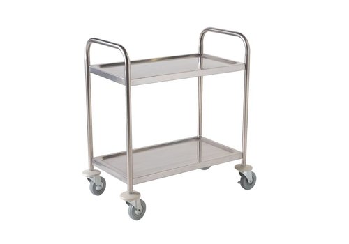  Vogue Stainless Steel Serving Trolley | 2 Sheets | 93(h)x86x53 cm 