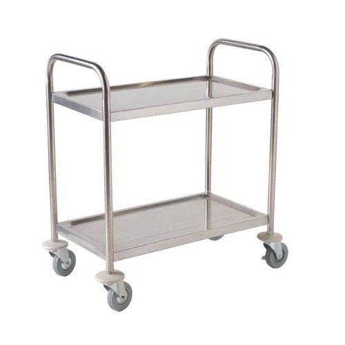  Vogue Chariot de service en acier inoxydable | 2 feuilles | 93(h)x86x53 cm 