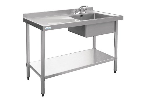  Vogue Spüle Edelstahl | Waschbecken rechts | 100x60x90 cm 