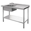 Vogue Stainless steel Catering sink | sink left | 120x60x90 cm