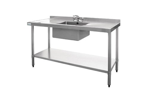  Vogue Inox Spoelwerktafel | Spoelbak Midden | 150x60x90 cm 