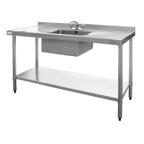  Vogue Inox Spoelwerktafel | Spoelbak Midden | 150x60x90 cm 