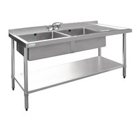 Spüle Edelstahl | 2 Tabletts links |150x60x90 cm