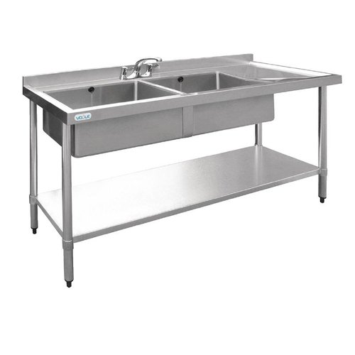  Vogue Sink Stainless Steel | 2 Bowls Left | 150x60x90 cm 