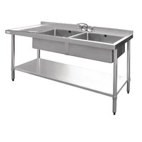 Stainless steel sink | 2 Bins Right | 150x60x90 cm