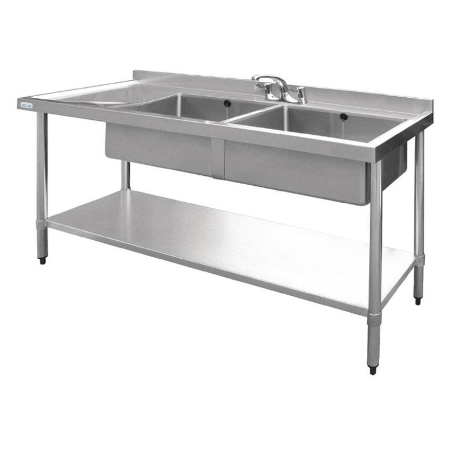 Sink Stainless Steel | 2 Bowls Right | 150x60x90 cm