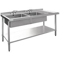Stainless Steel Sink | 2 Bins Left | 180x60x90 cm