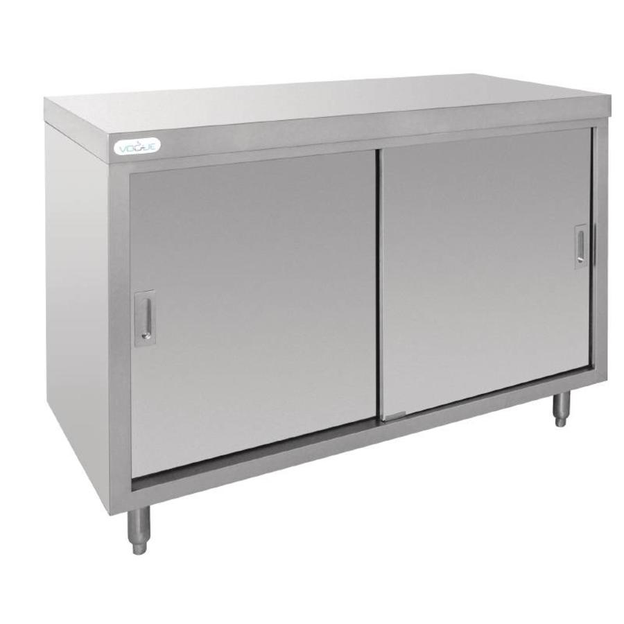 Edelstahlkommode mit Schiebetüren | 120x60x(H)90cm