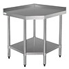 Vogue Table de travail d'angle en acier inoxydable 80(l)x90(h)x60(p)cm