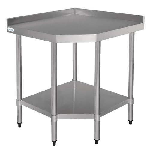  Vogue Table de travail d'angle en acier inoxydable 80(l)x90(h)x60(p)cm 