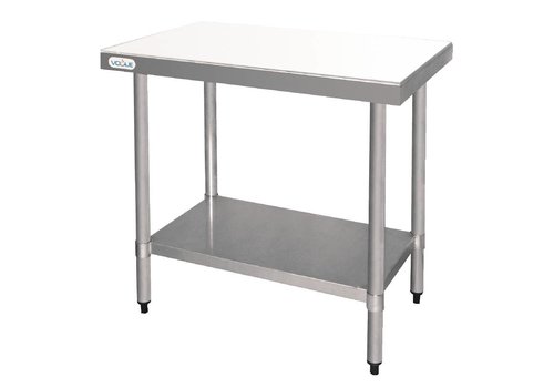  Vogue Stainless steel work table with cutting board | 90 x 90 x 60 cm 