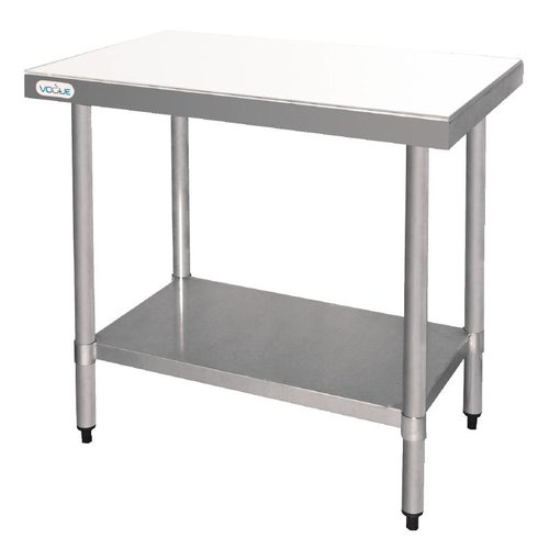  Vogue Table de travail en acier inoxydable avec planche à découper | 90 x 90 x 60 cm 
