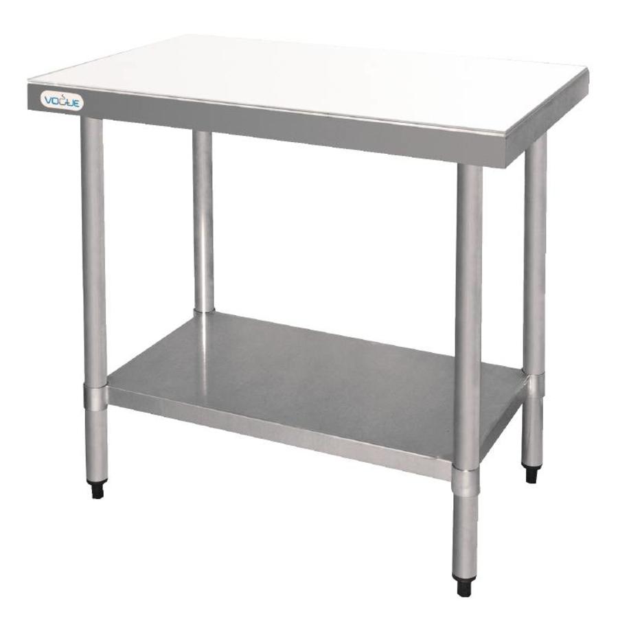 Stainless steel work table with cutting board | 90 x 90 x 60 cm