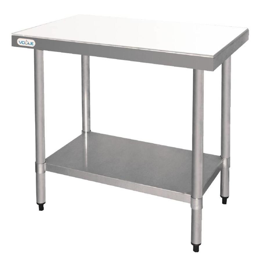 Table de travail en acier inoxydable avec planche à découper | 90 x 90 x 60 cm