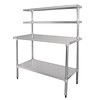 Vogue Stainless steel work table with shelves 180 x 150 x 60 cm