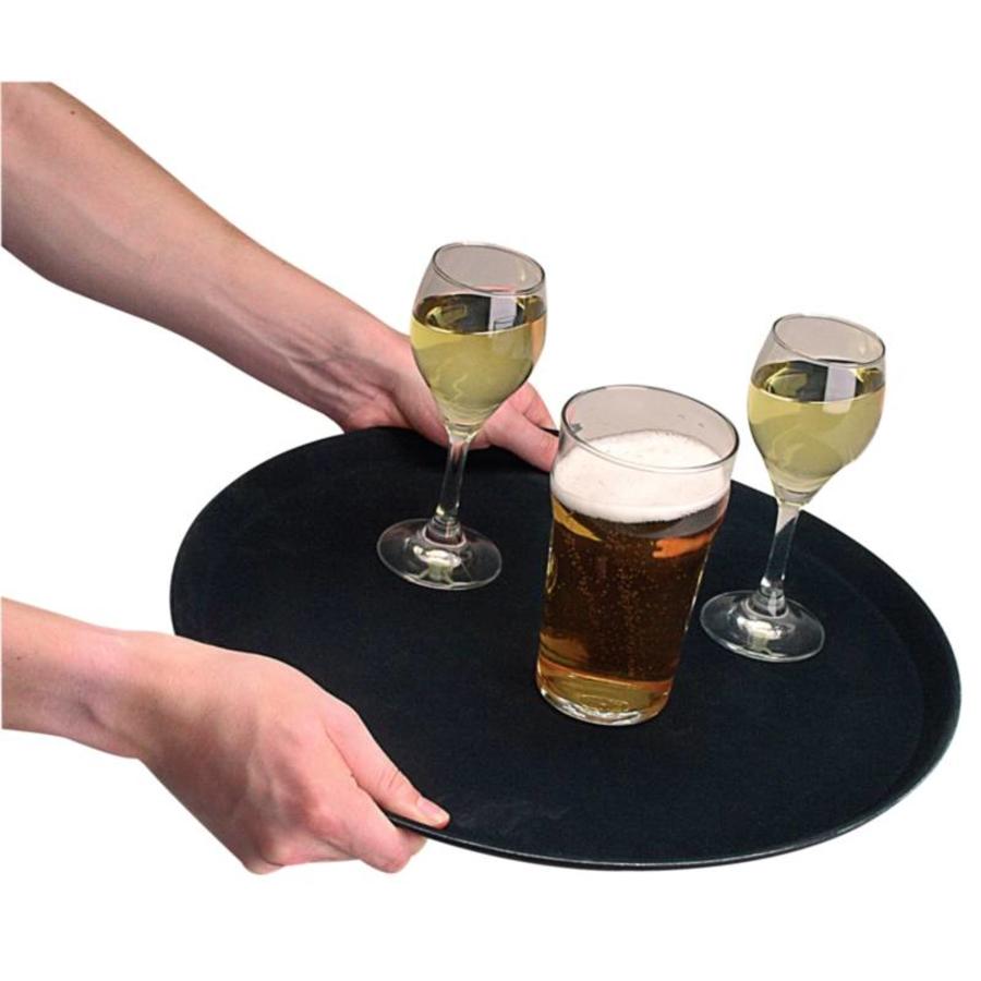Non-slip Tray Black Round | Plastic | 3 Sizes