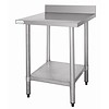 Vogue Stainless steel work table with backstand 60 (b) x90 (h) x60 (d) cm