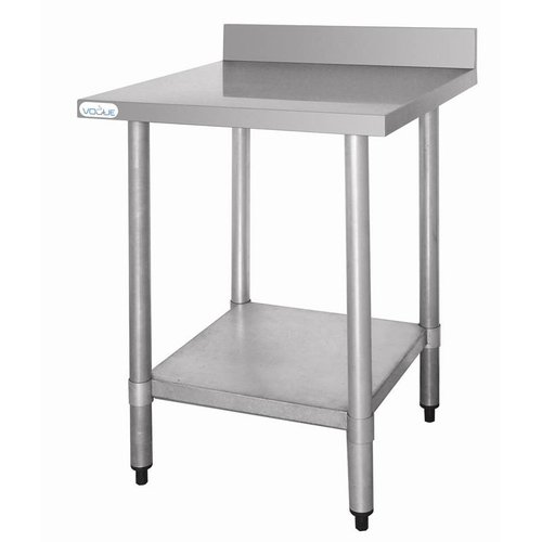  Vogue Stainless steel work table with backstand 60 (b) x90 (h) x60 (d) cm 