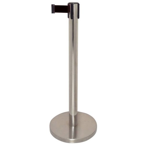 Bolero Stainless steel barrier post with retractable black strap 