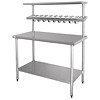 Vogue Stainless steel work table | Wall shelf | 120 x 150 x 60 cm